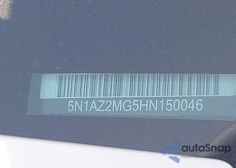 2017 Nissan Murano Sl из США, поврежденный, VIN 5N1AZ2MG5HN150046